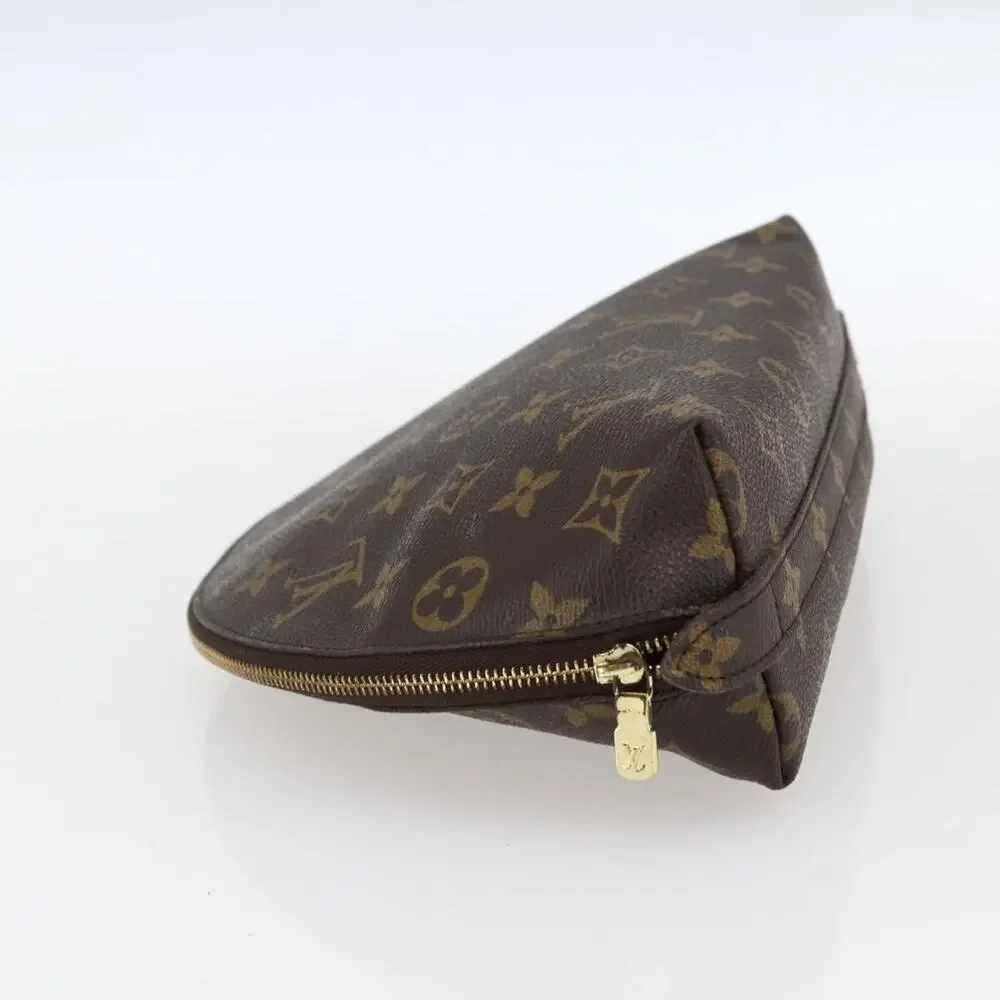Louis Vuitton Monogram Trousse Demi Ronde Cosmetic Pouch Brown